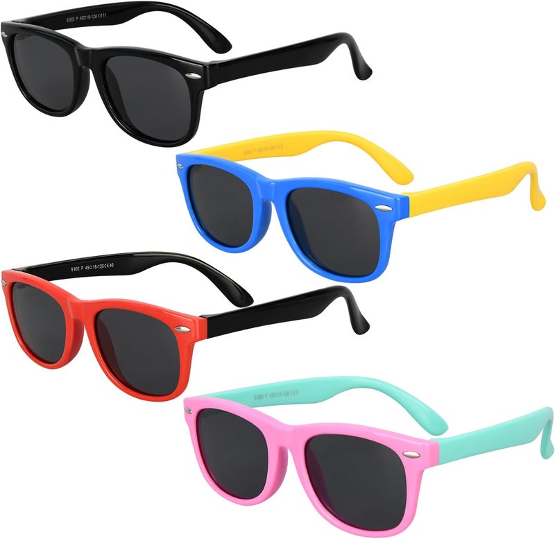 Mdvora 1/2/4/8/12/24pcs Kids Polarized Sunglasses, Toddler Sunglasses UV Protection Flexible Rubber Glasses Shades - Image 1